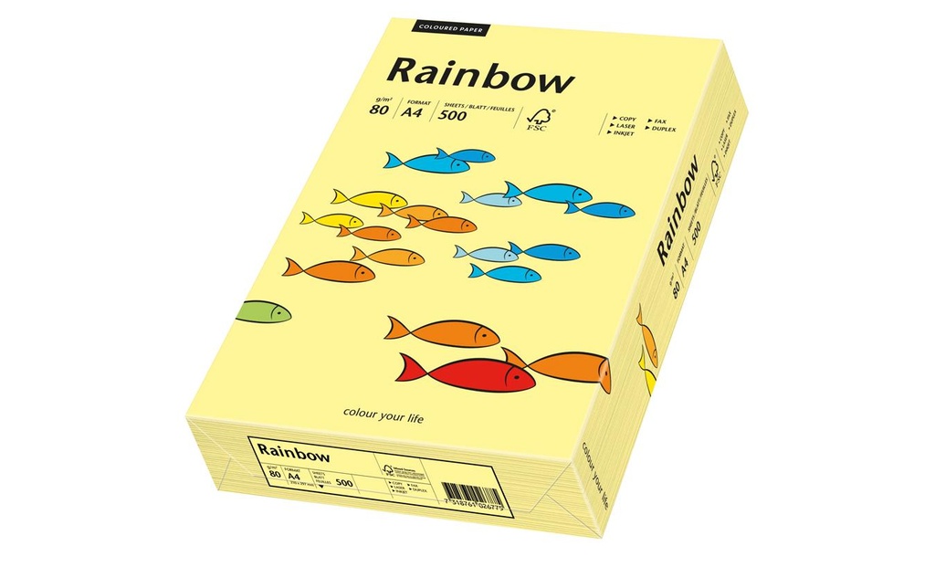 RAINBOW Rainbow A4 80g jaune clair (500 pces)