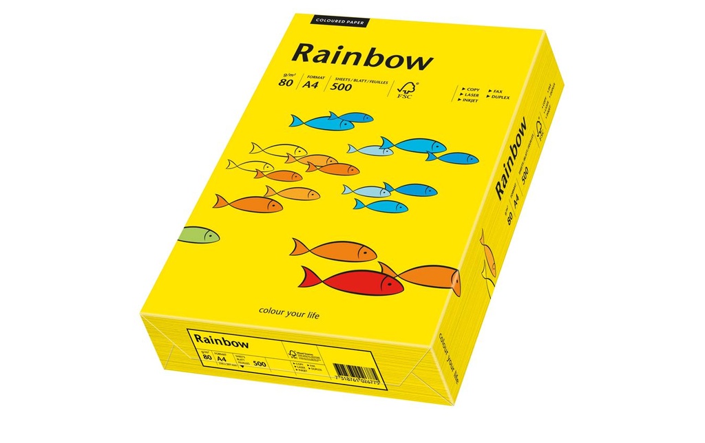 RAINBOW Rainbow A4 80g jaune intense (500 pces)