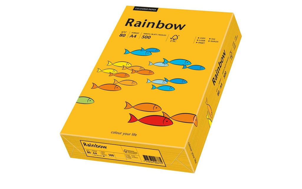 RAINBOW Rainbow A4 80g orange moyen (500 pces)