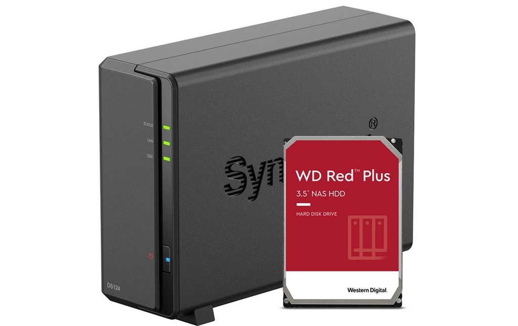 Synology NAS DiskStation DS124 1-bay WD Red Plus 2 TB