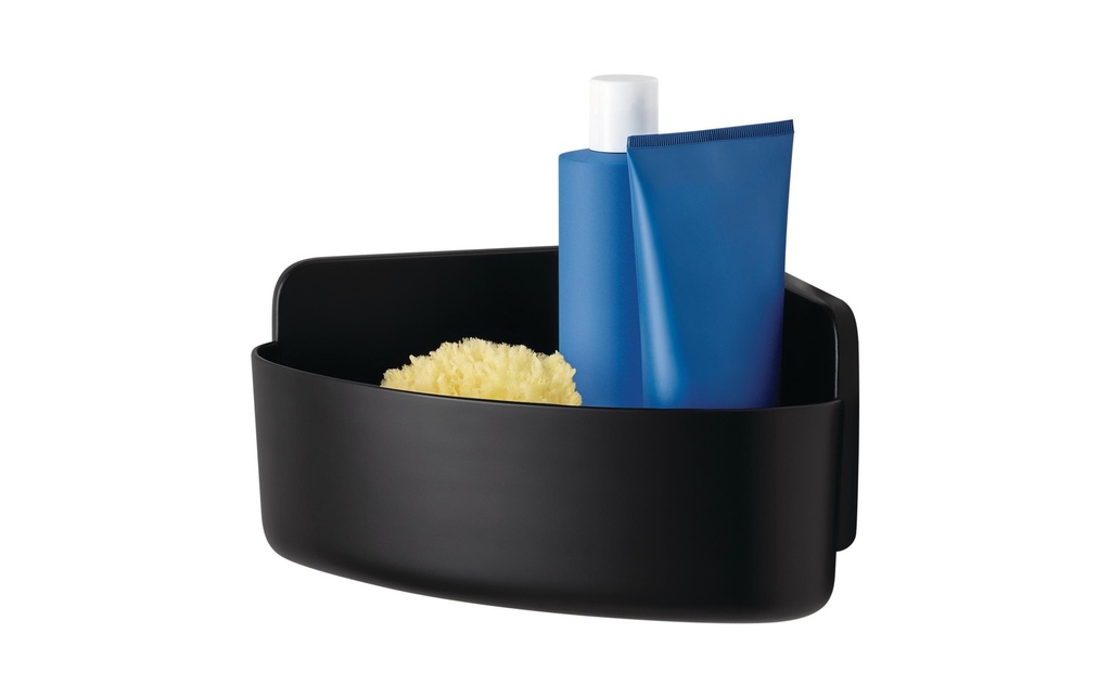 tesa Corbeille de douche d'angle Lavaa M, Noir