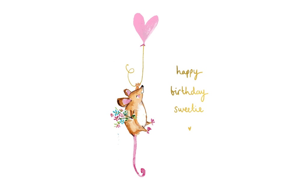 Cart Carte de félicitations Joyeux anniversaire Sweetie 15 x 15 cm