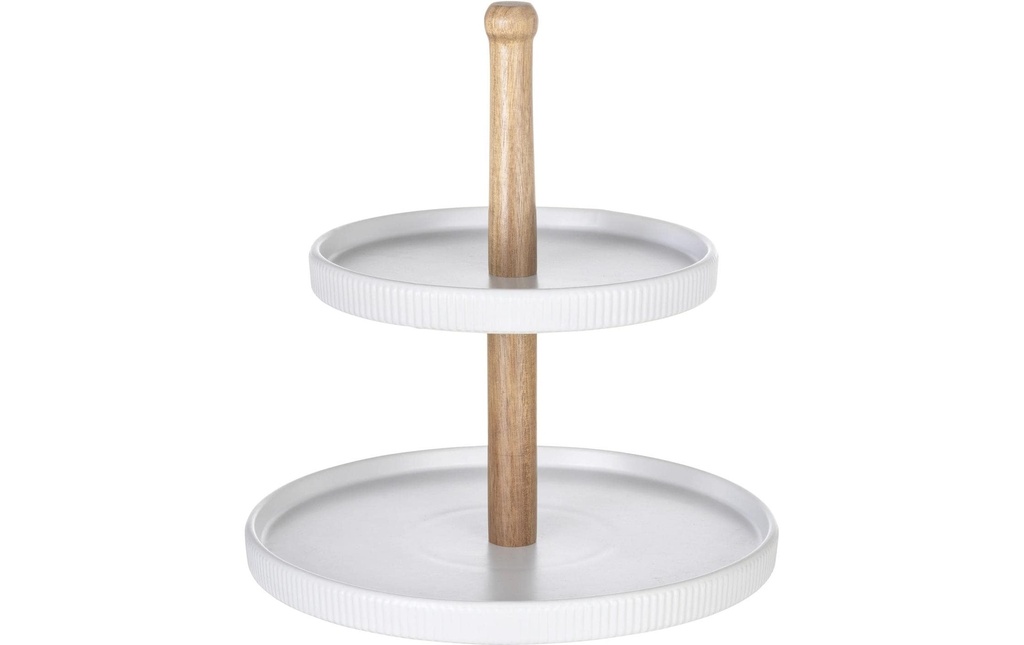 Wenko Plat de présentation étagé Refia Brun/Blanc