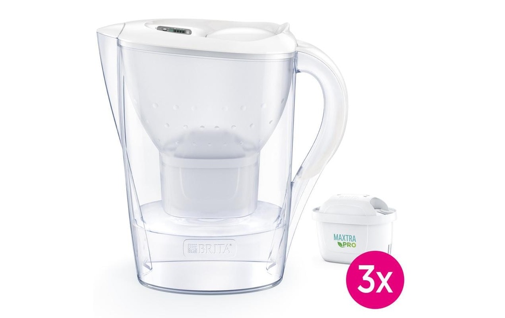 BRITA Carafe filtrante Marella blanc incl. 3x cartouche Maxtra Pro