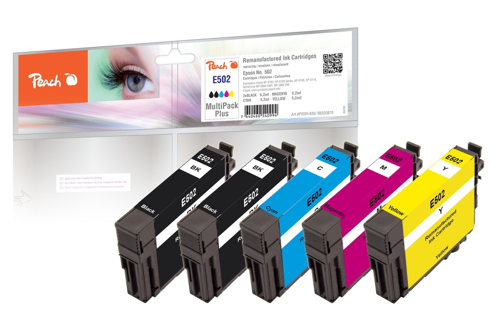 Peach Encre Epson Nr. 502 2x BK, 1x C, M, Y