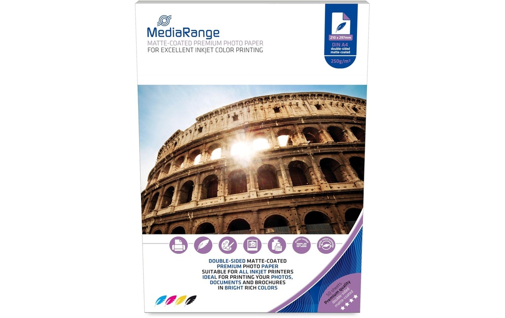 MediaRange Papier photo A4 250 g/m² 50 Pièce/s