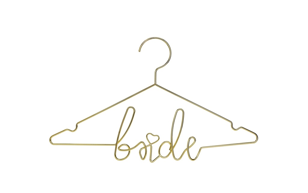 Partydeco Accessoires de mariage La mariée au cintre 45 x 27 cm, or
