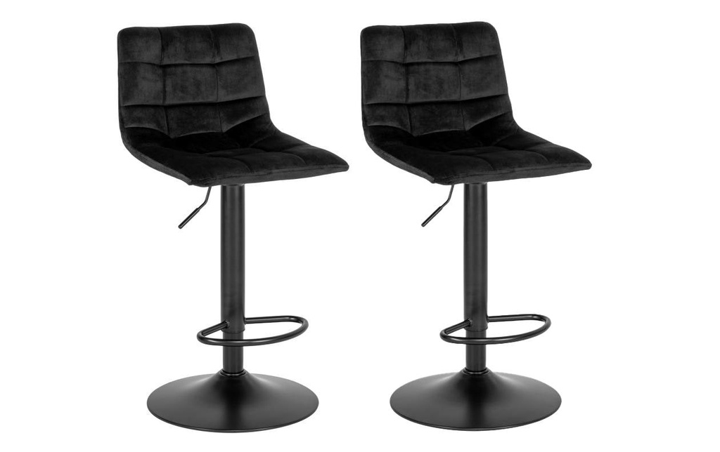 House Nordic Tabouret de bar Middelfart 2 pièces, 86 x 55 cm, Noir