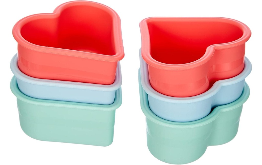 Lurch Set di teglie da forno Flexi Coeurs 6 pièces, Multicolore