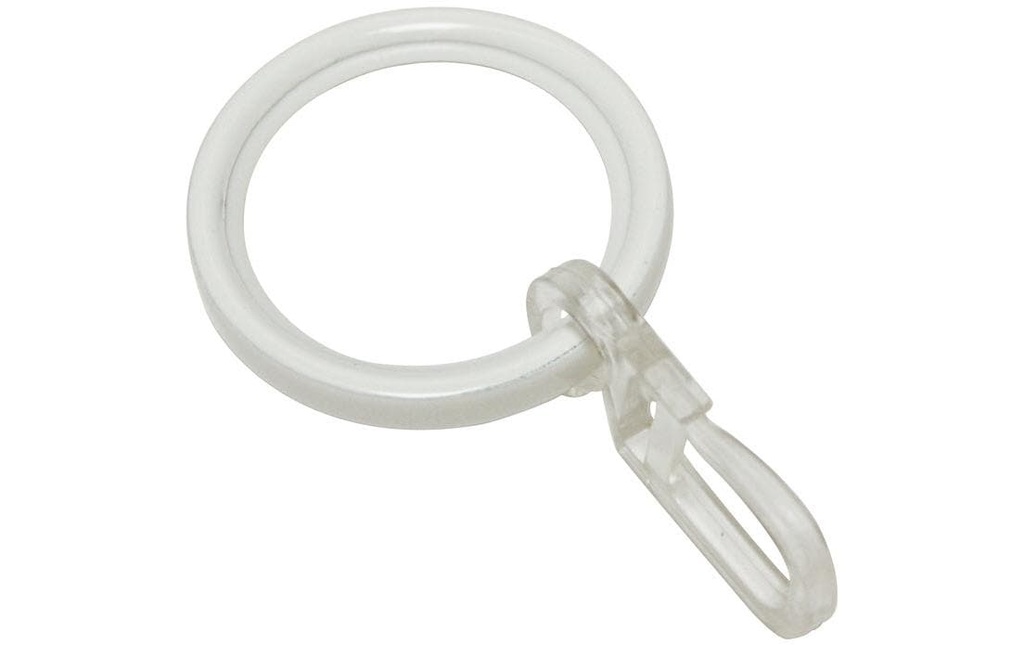 Gardinia Anneau de rideau avec insert coulissant Blanc, 10 pièces