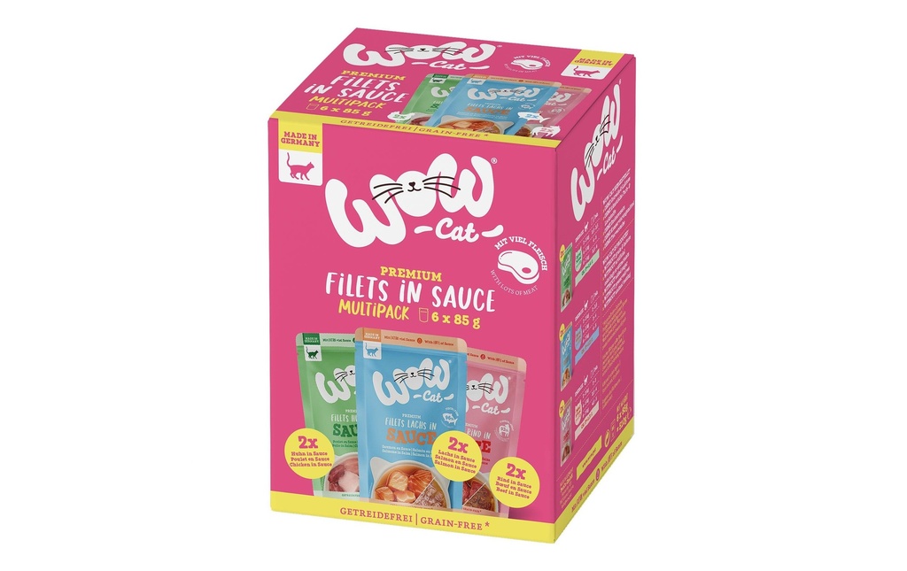 WOW Alimentation humide Filets in Sauce Multipack, 6 x 85 g