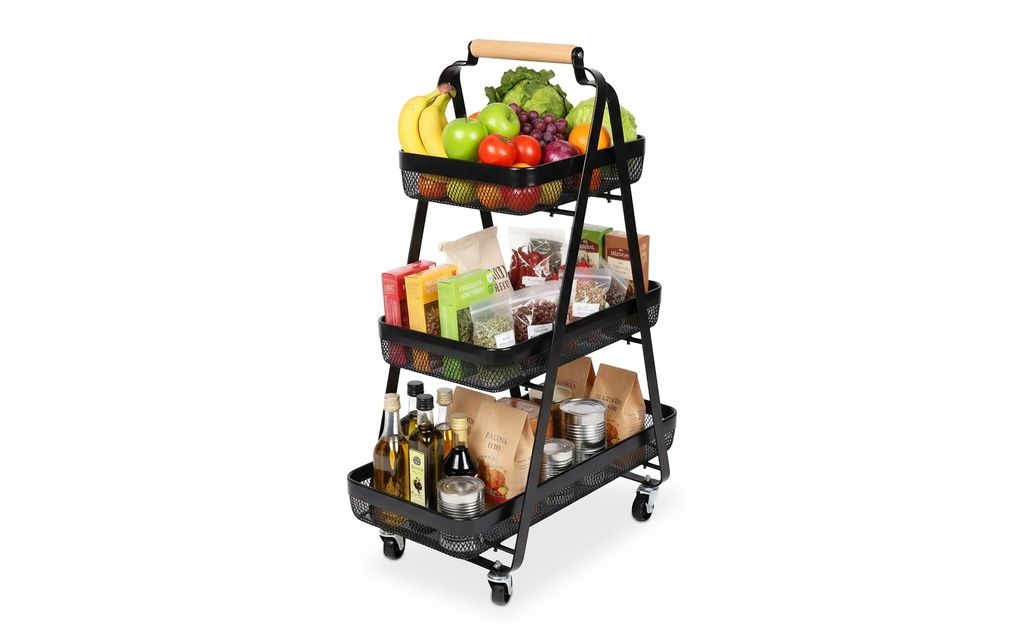 relaxdays Chariot de cuisine 84.5 x 57 x 31 cm Noir