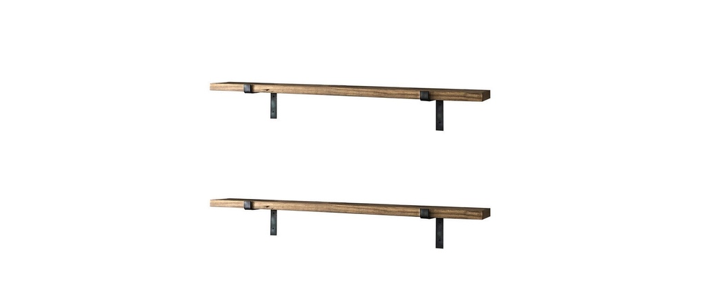 Woody Fashion Étagère murale LAM006 2 pièces, 60 x 16 x 14 cm, Noix
