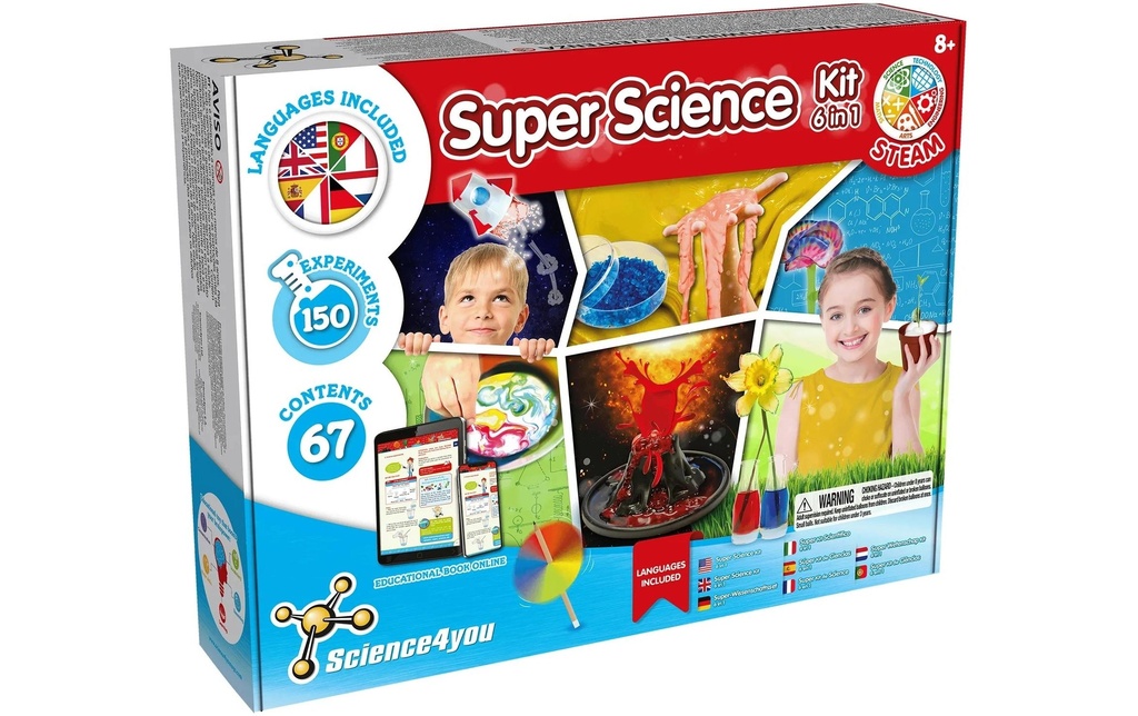 Science4you Boîtes d’expérimentation Super Science Kit, 6 in 1