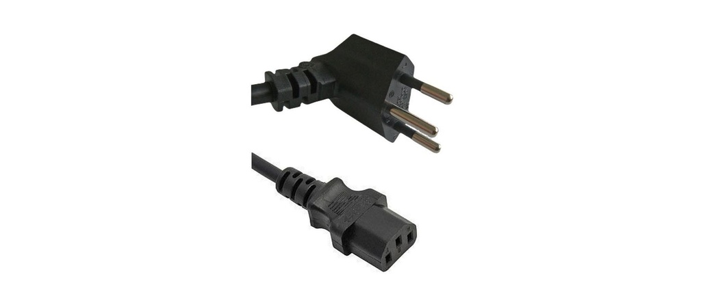 Diggelmann Câbles d’alimentation 3 m C13 - T12 Angle de 90°, noir