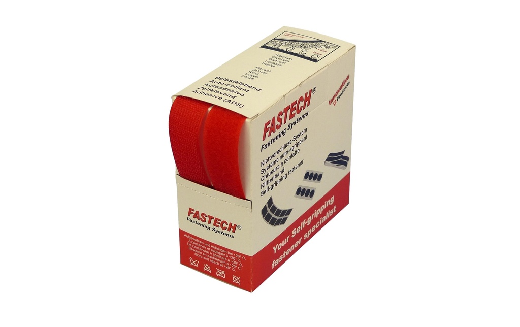 FASTECH Boîte de bande auto-agrippante Rouge