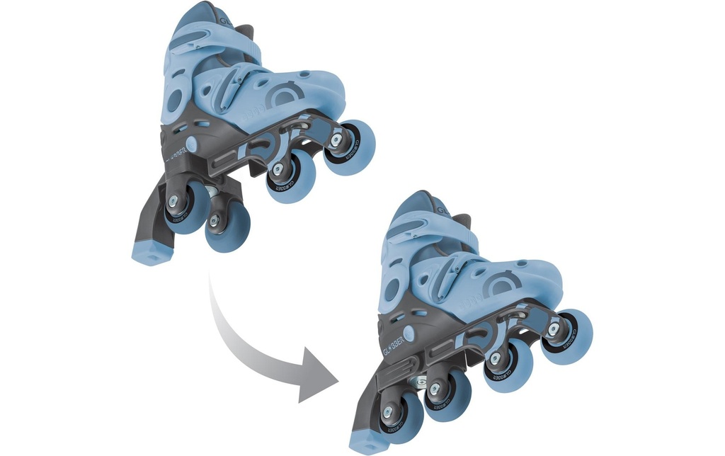GLOBBER Rollers en ligne 2 en 1 tailles 26-29, bleu cendré
