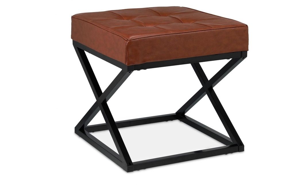 relaxdays Tabouret avec similicuir Noir/Brun