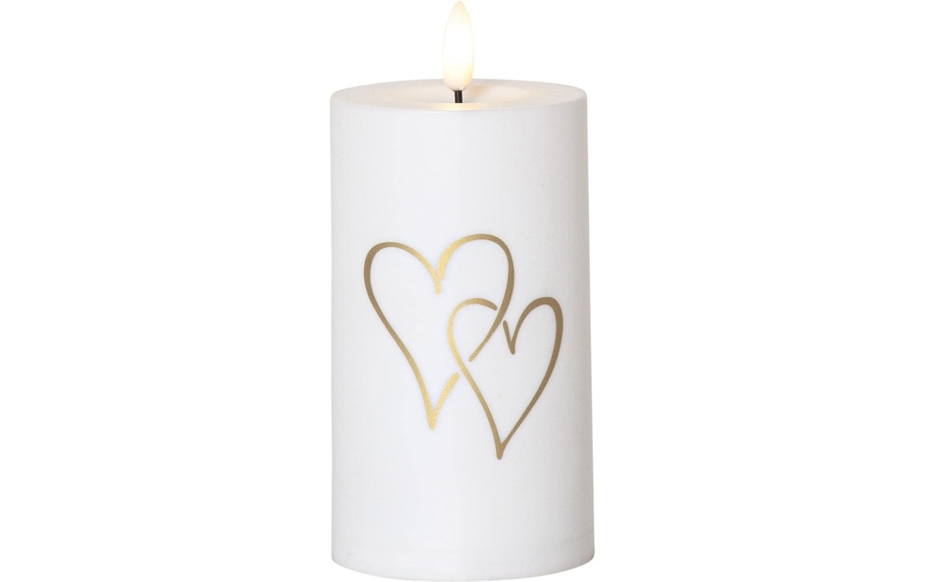 Star Trading Bougie funéraire LED Bougie Heart Blanc chaud, 1 LED