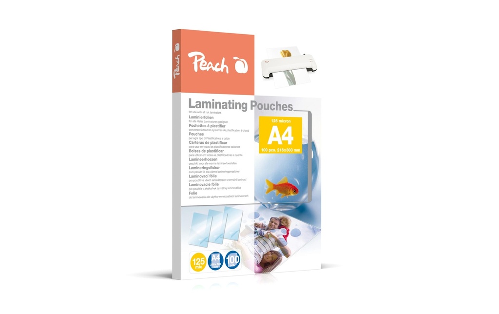 Peach Film laminé A4, 125 µm, 100 pièces