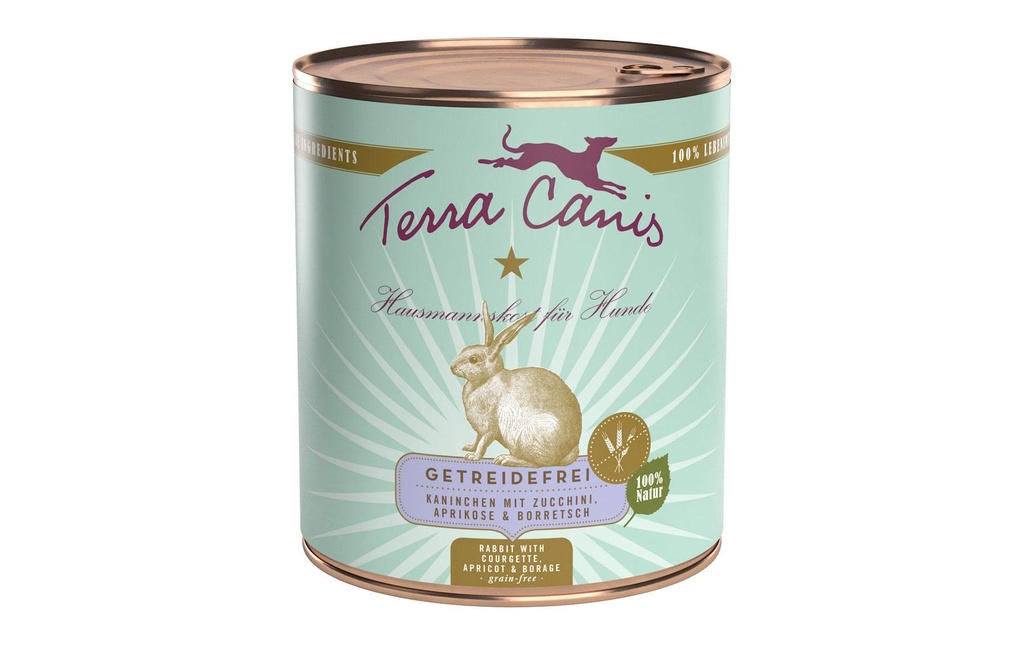 Terra Canis Alimentation humide Menu sans céréales avec lapin, 800 g