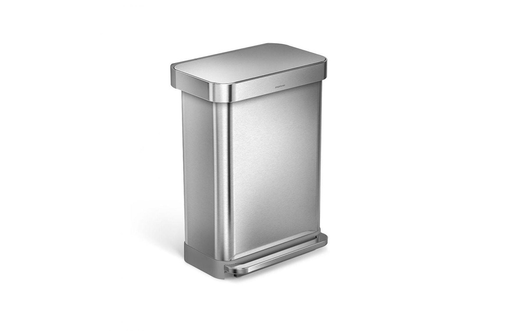 Simplehuman Poubelle à pédale CW2023 55 litres, argent