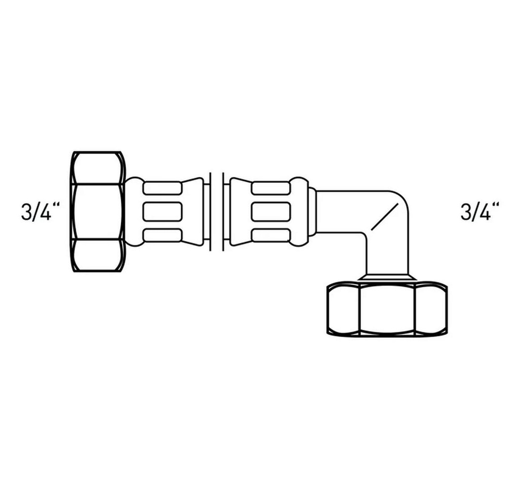 Flexo Tuyau de raccordement DN10 F x F 3/4 x 3/4 / 150 cm