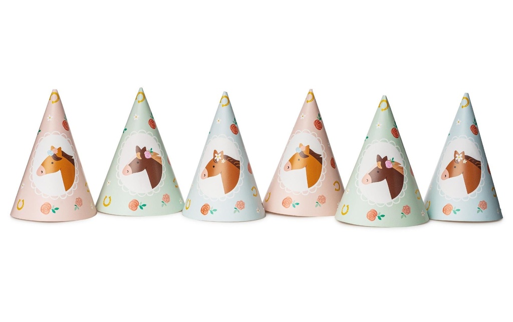 Partydeco Chapeaux de fête Cheval 16 x 11 cm, 6 pièces