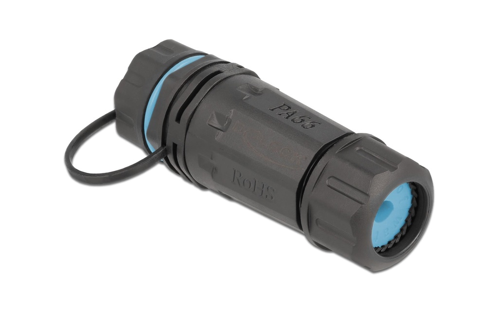 Delock Accouplement RJ-45, Cat.6A, Bleu, étanche, 1 Pièce/s