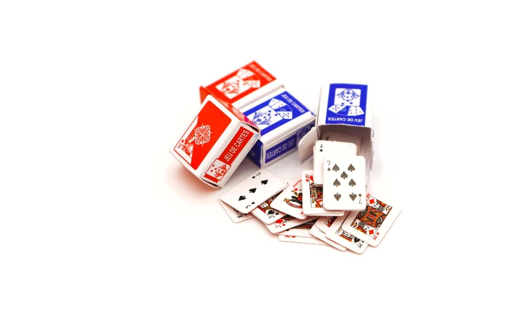 HobbyFun Mini figurine Cartes à jouer 2.5 x 1.5 cm, set de 2 pièces