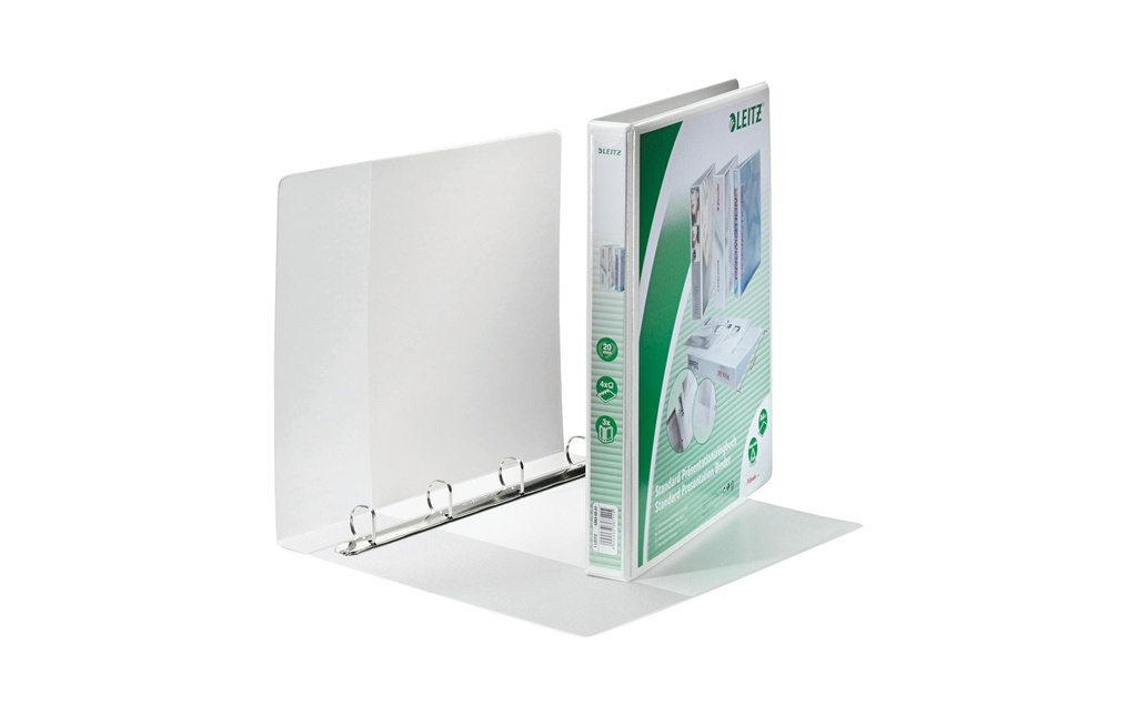 Leitz Classeur à anneaux Standard 4 cm, Blanc