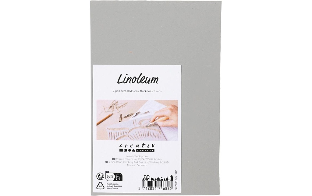 Creativ Company Accessoires pour tampons Plaque de linoléum 10 x 15 cm, 2 pièces