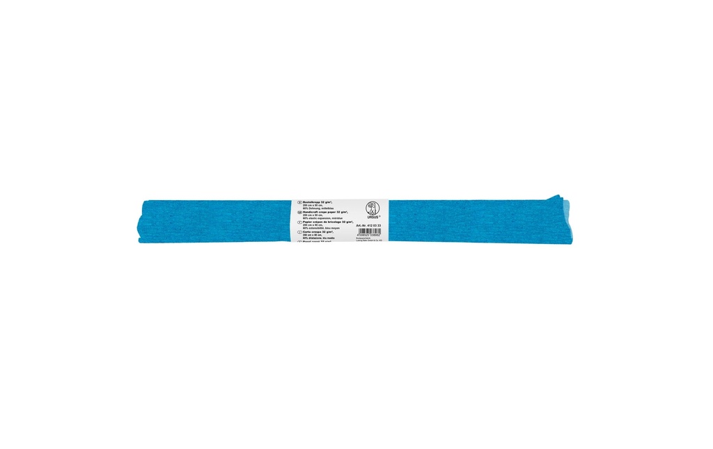 URSUS Papier crêpe 50 cm x 2,5 m, 32 g/m², bleu moyen