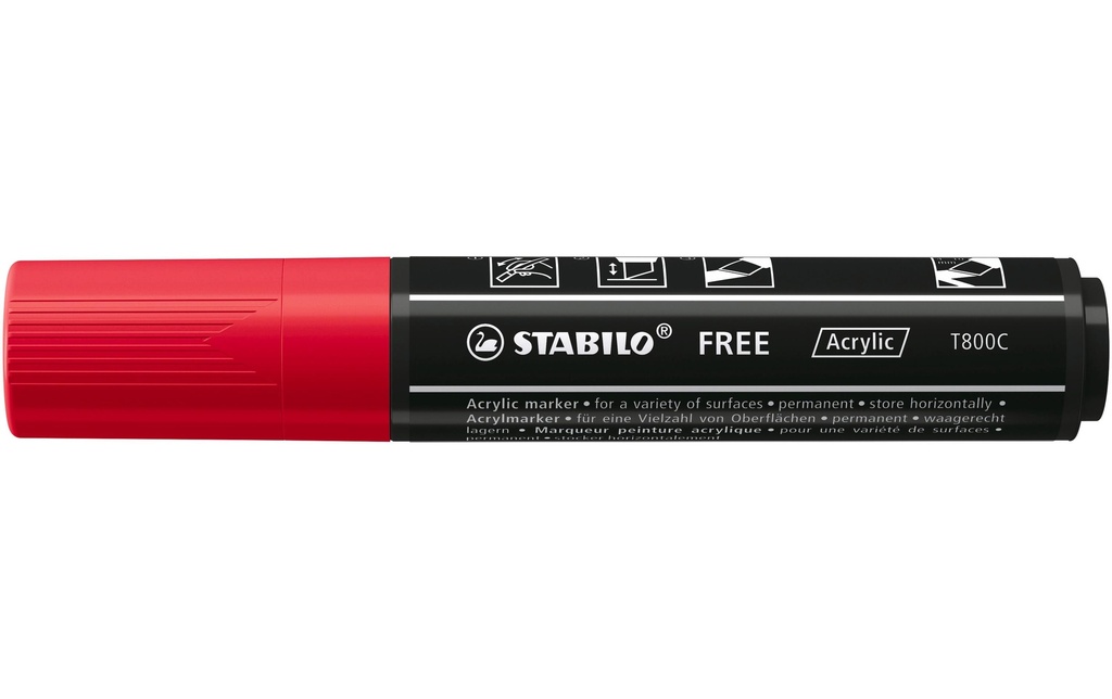 STABILO Marqueur acrylique Free Acrylic T800C Carmin