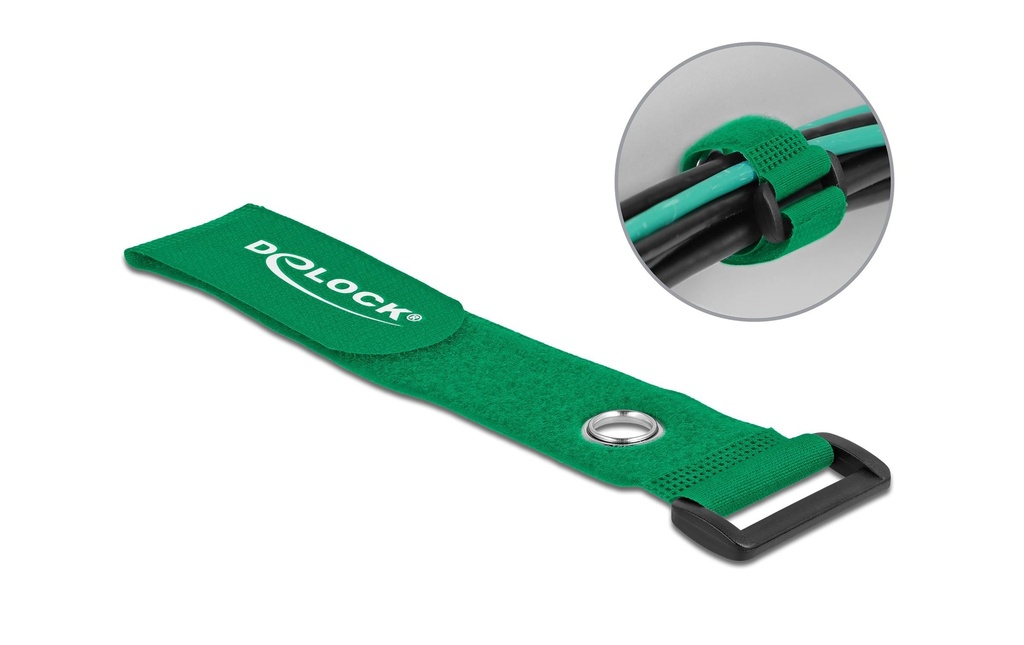 Delock Serre-câble auto-agrippant Vert 280 mm x 38 mm 3 pièces