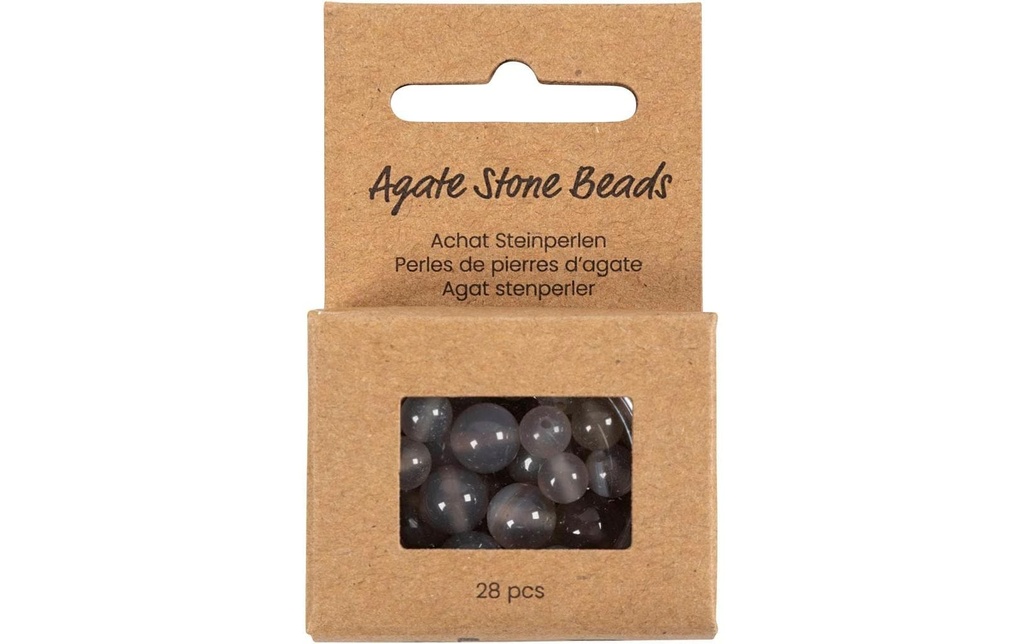 Creativ Company Kits de perles Pierre d'agate Gris transparent, 6-10 mm