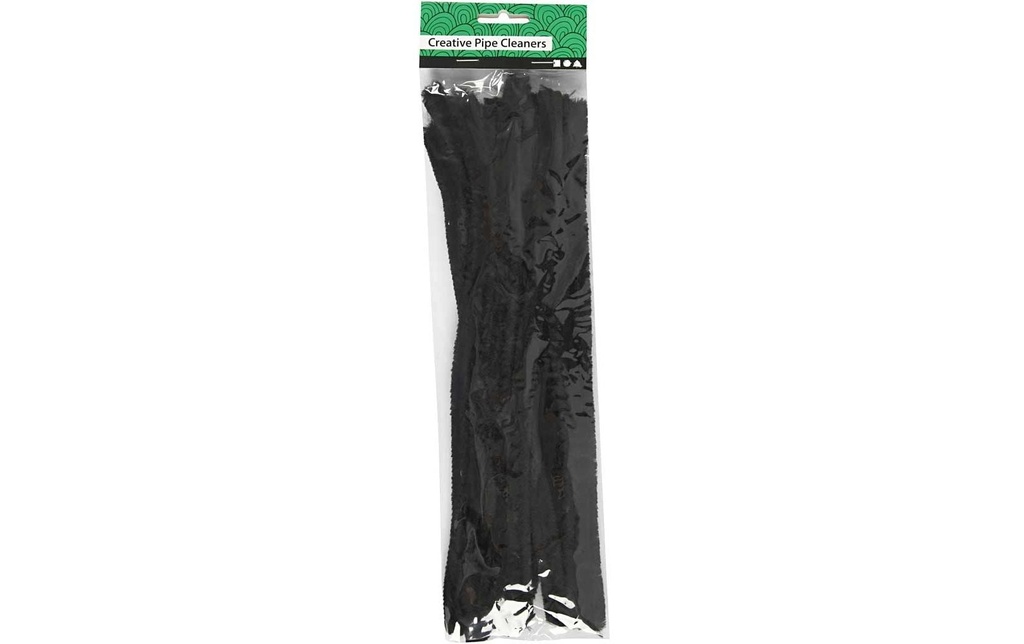 Creativ Company Fil-chenille 15 mm, 15 pièces, Noir