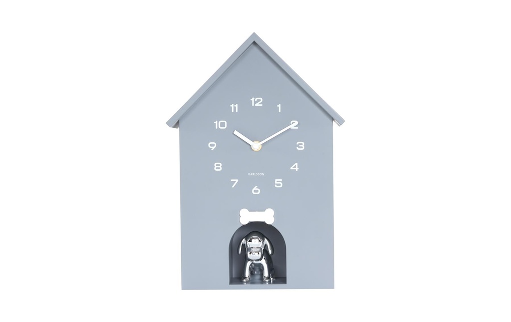 KARLSSON Horloge murale Wall clock Dog House Cool Grey