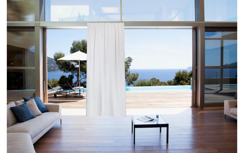 Casa Leon Rideau fini Outdoor Acrisol 140 x 245 cm, blanc