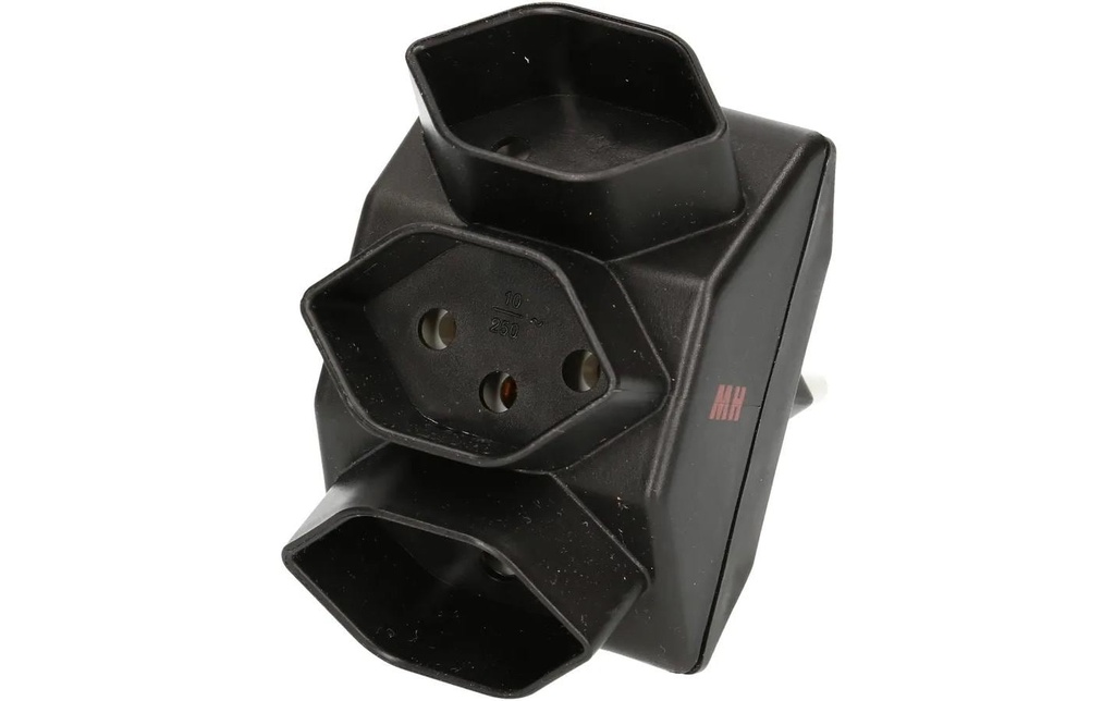 Max Hauri Connecteur multiple 3 x T13, noir