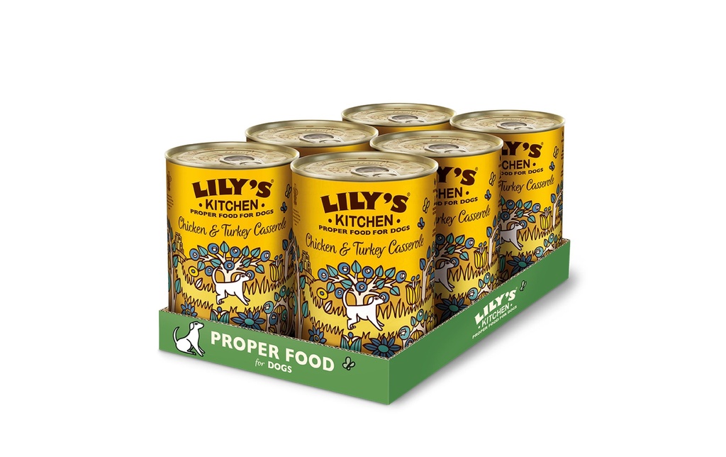 Lily's Kitchen Alimentation humide Poulet et dinde, 6 x 400 g