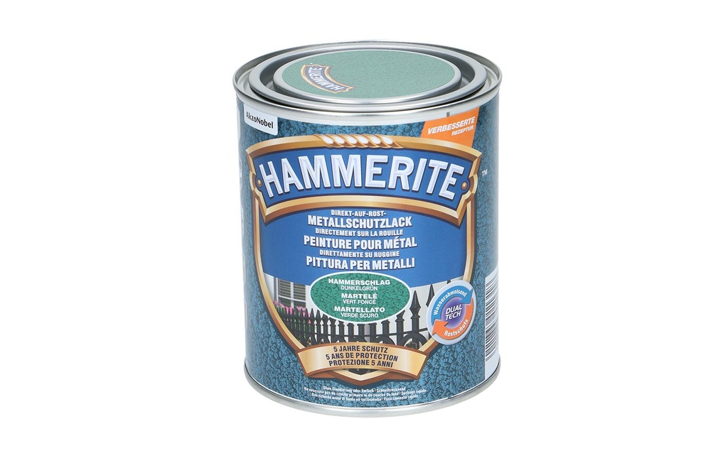 Hammerite Vernis de protection pour métal HS Vert foncé, 750 ml