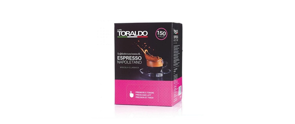 Caffè Toraldo Dosettes de café ESE Pads Miscela Classica 150 Pièce/s