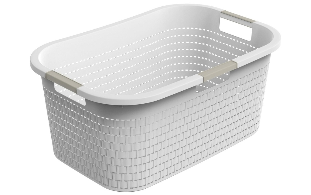 Rotho Corbeille à linge Country 40 l, Blanc