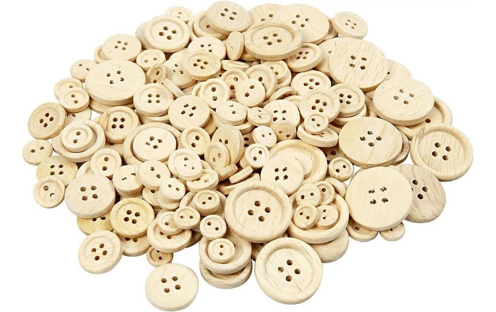 Creativ Company Boutons mixtes 8-23 mm, Nature,  440 pièces