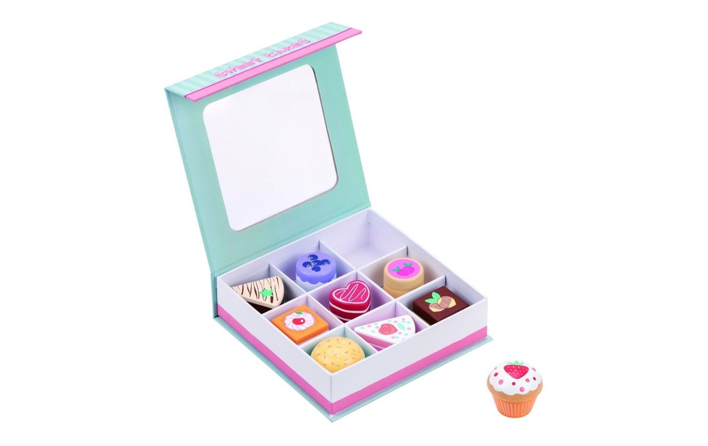 Spielba Holzspielwaren Aliments jouets Set à gâteaux