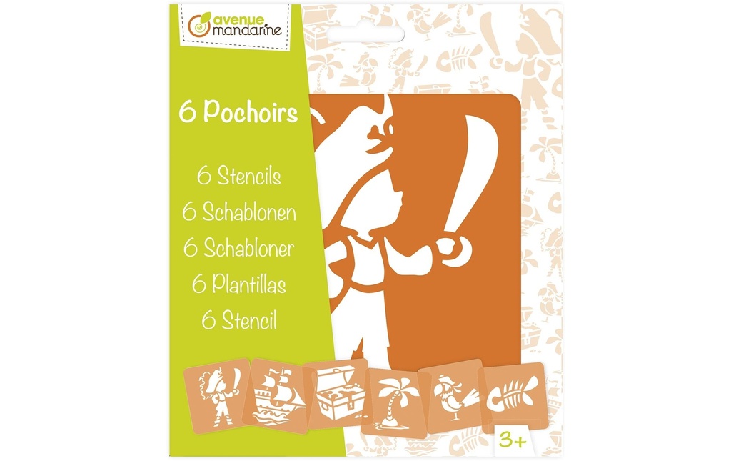 Avenue Mandarine Gabarit 15 x 15 cm, pirates