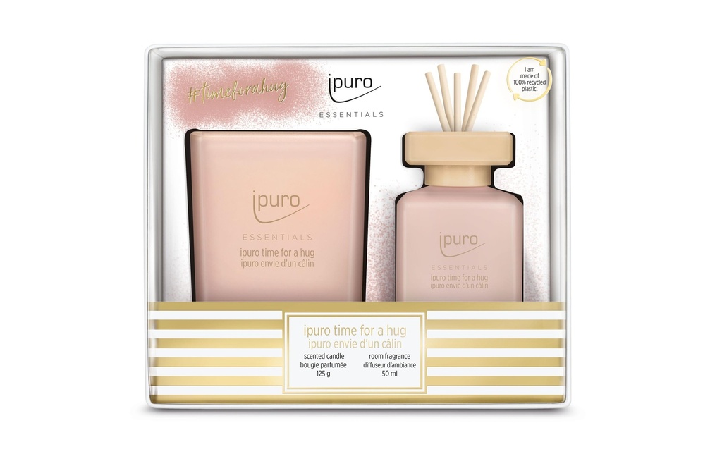 ipuro Bougie parfumée et bâtonnets parfumés Time for a Hug 50 ml + 125 g