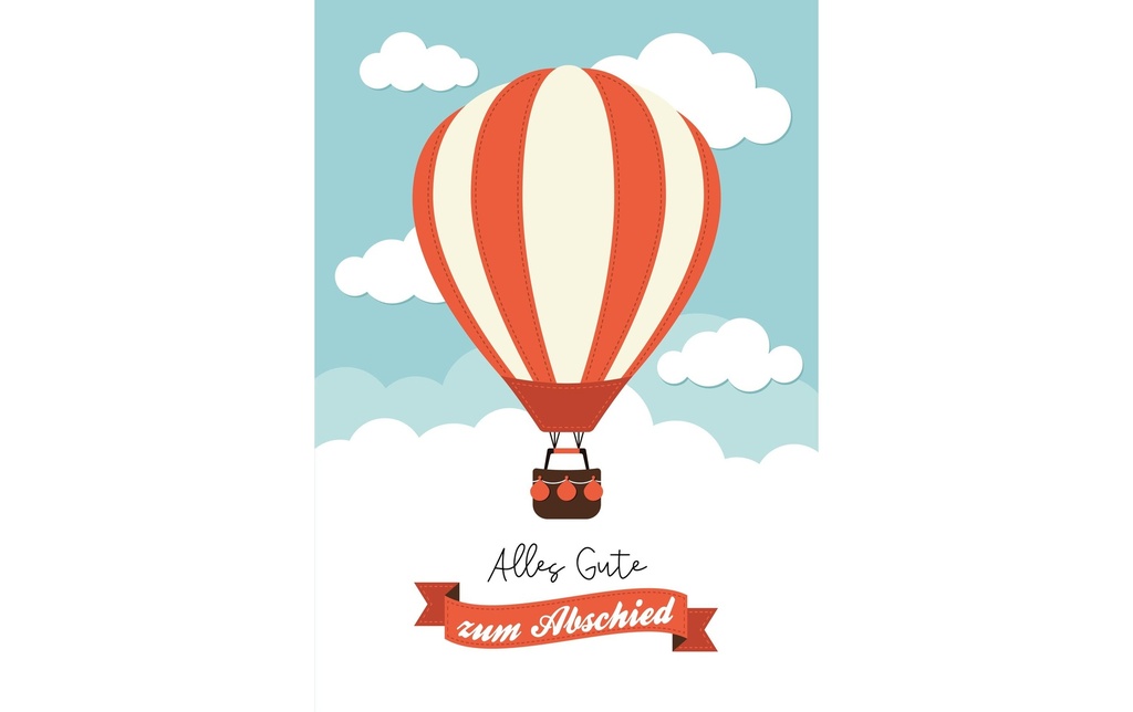 Cart Carte d’adieu Ballon à air chaud A4
