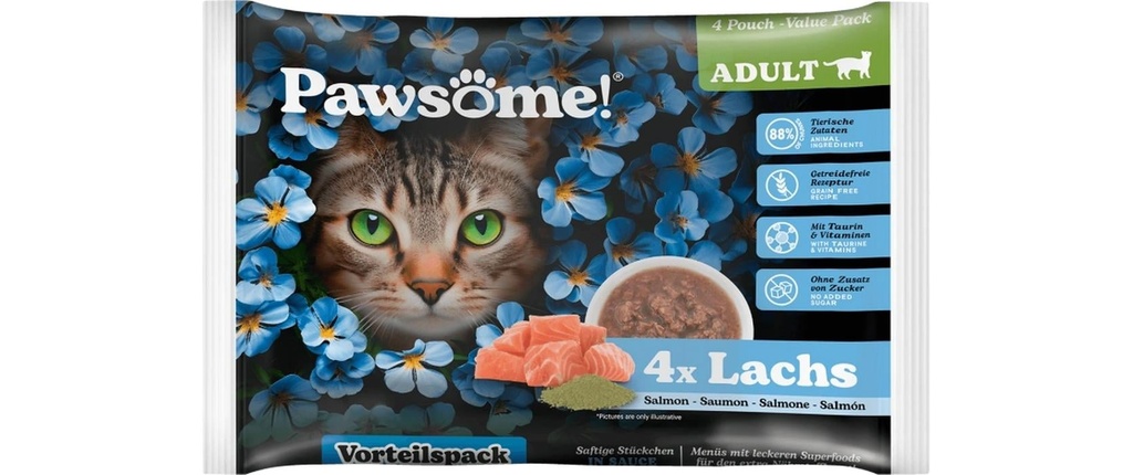 Pawsome Cat Superfood Adult saumon 4 x 85 g